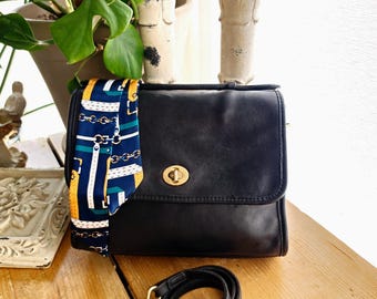 Coach Vintage Navy Blue Court Crossbody Bag 9870 - Etsy