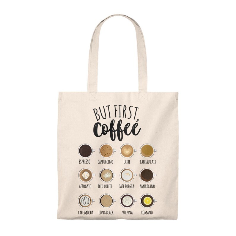 Cotton Canvas Tote Bags / Vintage Tote Bag / Beach Tote Bag / Coffee