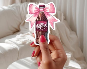 Sticker Dr Pepper-fles glitter: satijnvinyl sticker