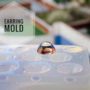 11 х 6 mm Deep silicone mold for earrings circles. Mold for epoxy and UV resin. Сlear glossy resin form. Сircles shaped jewelry earrings