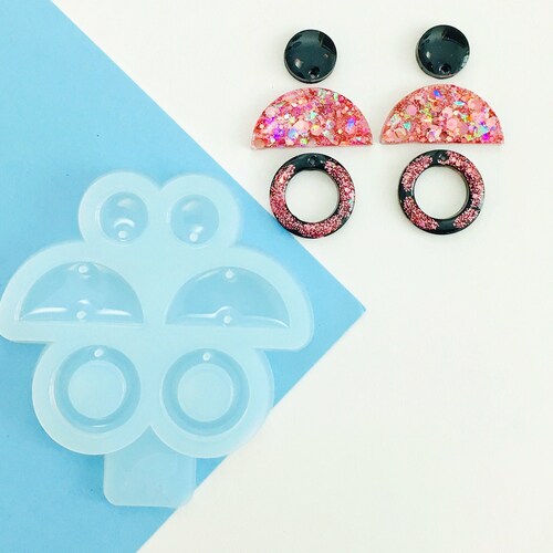 Epoxy Resin Earring Silicone Mold. Circle and Hexagon Shape. Etsy