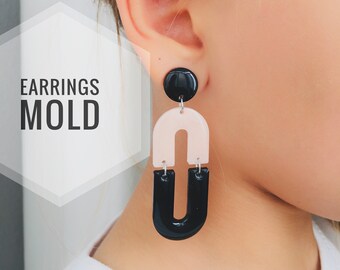 Molde de silicona para pendientes ovalados: resina epoxi superbrillante.