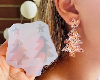 Mal voor kerstboomoorbellen: sieraden maken van siliconenhars