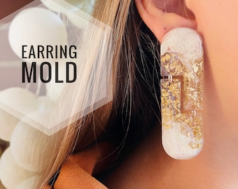 Molde de silicona para pendientes ovalados: resina epoxi superbrillante.