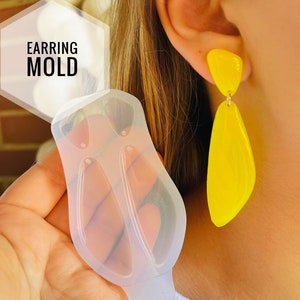 Dragonfly wing. Silicone mold earrings  . Mold for UV and epoxy resin. Super gloss resin mold. Jewelry earrings free-form . Rubber mould.