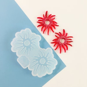 Silicone mold-earrings abstraction . Mold abstraction for epoxy and UV. Clear resin mold. Jewelry earrings form . Rubber mould abstraction.