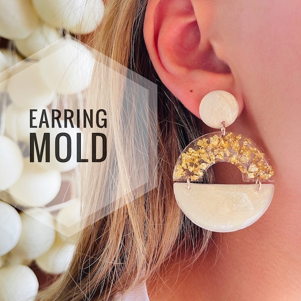 Silicone mold  modern earrings arc  . Mold for uv and epoxy resin. Super gloss resin mold. Jewelry earrings form