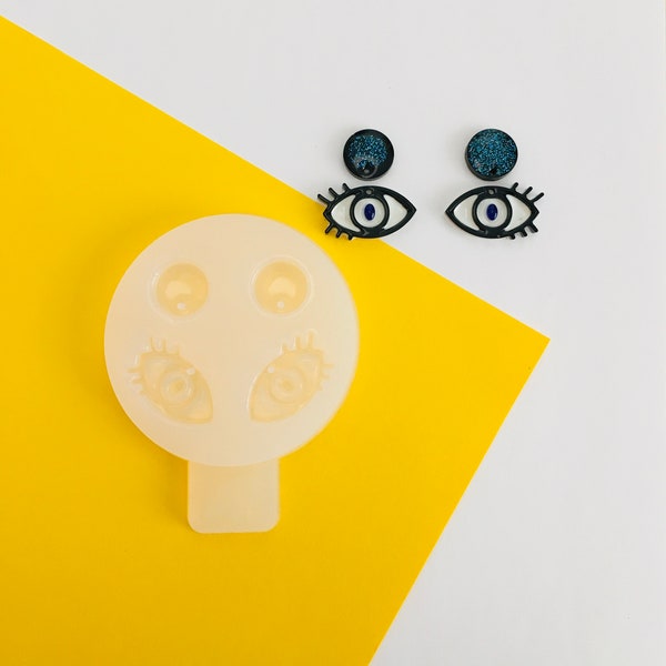 Silicone moule-boucles d’oreilles yeux . Yeux de moisissure pour époxy. Moule en résine super brillante. Les boucles d’oreilles de bijoux forment . Yeux de moule en caoutchouc.