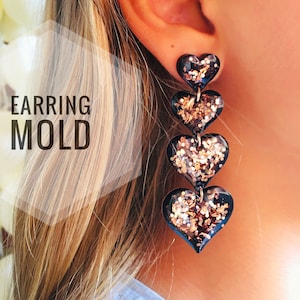 Silicone Heart Earrings. Mold for Epoxy and UV Resin. Etsy Canada