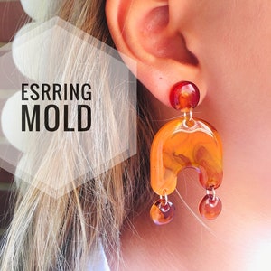 Silicone mold  modern earrings arc  . Mold epoxy and UV resin