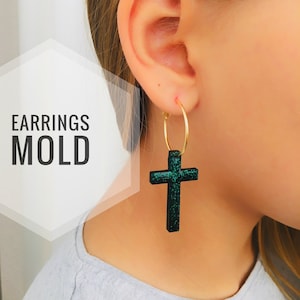 Cross Earring Silicone Mold: Glossy Resin Jewelry Shape