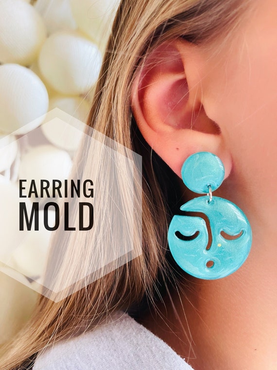 Mold for UV Resin. Women Face Earrings Mold. Silicone Mold for 
