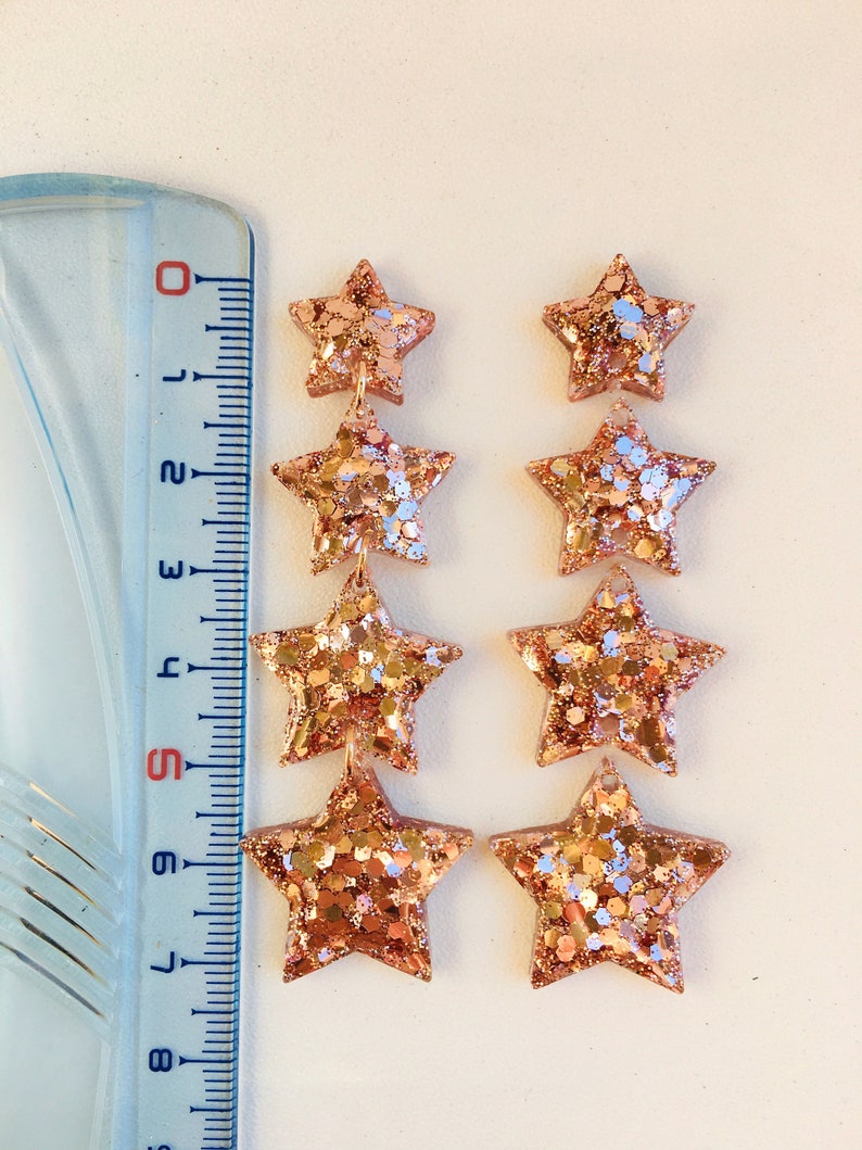 Silicone mold for UV and epoxy resin Clear gloss resin from stars.Stars Earrings.Set of do-it-yourself earrings Stud earrings stars Mold