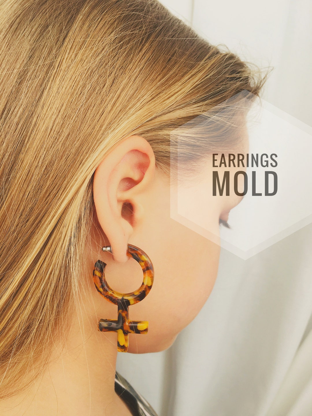 Ear 06 Moon Mold / Earring Mold / UV Resin Mold / Silicone Mold