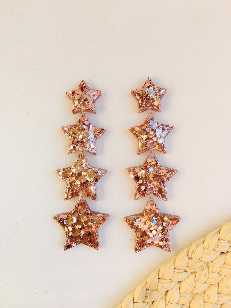 Silicone mold for UV and epoxy resin Clear gloss resin from stars.Stars Earrings.Set of do-it-yourself earrings Stud earrings stars Mold