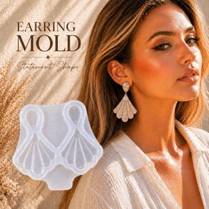 Molde de silicona para realizar pendientes de resina epoxi.