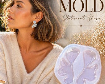 Flower Earring Mold Set: Glossy Silicone Resin DIY Form