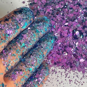 Glitter  chameleon blue-violet hexagon  20 g /0,7 oz
