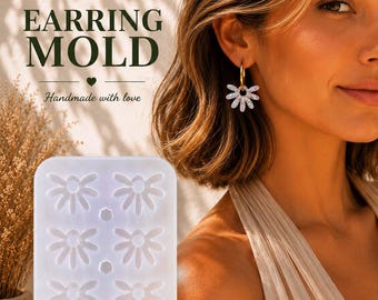25 мм • Silicone Flower Earring Mold: Epoxy Resin Jewelry Form
