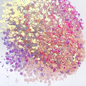 Iridescent Hexagon Glitter Mix | Holographic Chunky Glitter | Epoxy Resin, UV Resin & Nail Art