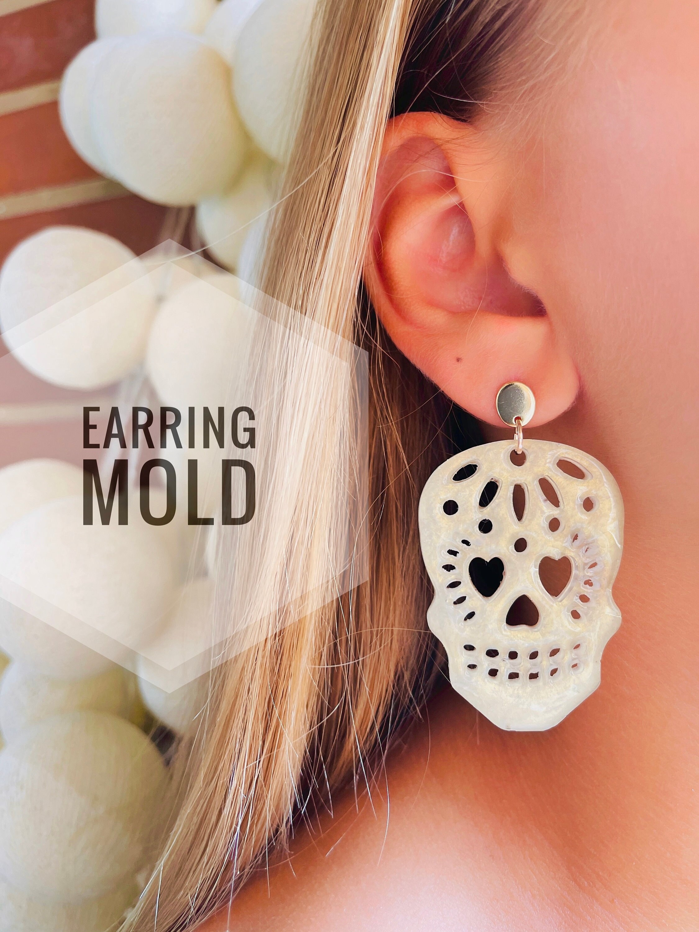 Earrings molds. SUGAR SKULL