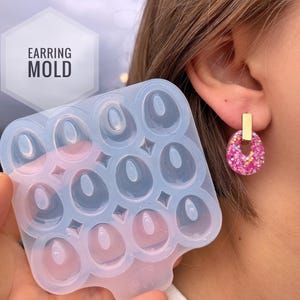 20 mm • Pampillas. Forma redonda. Molde de silicona para pendientes: resina epoxi, resina UV.