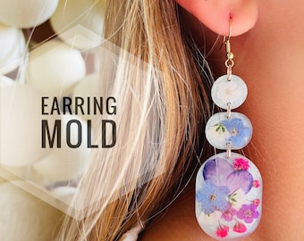 Molde de silicona para pendientes ovalados: resina epoxi superbrillante.