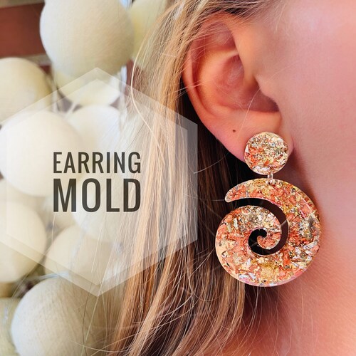 Silicone Mold Modern Earrings . Mold for UV and Epoxy Resin. Etsy