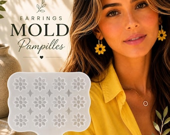 20 mm • Silicone Flower Earrings Mold: Epoxy Resin Jewelry Form
