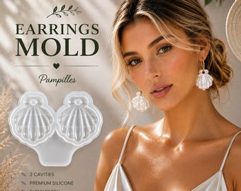 35 mm Seashell Resin Mold | Silicone Earring Mold for Epoxy & UV Resin