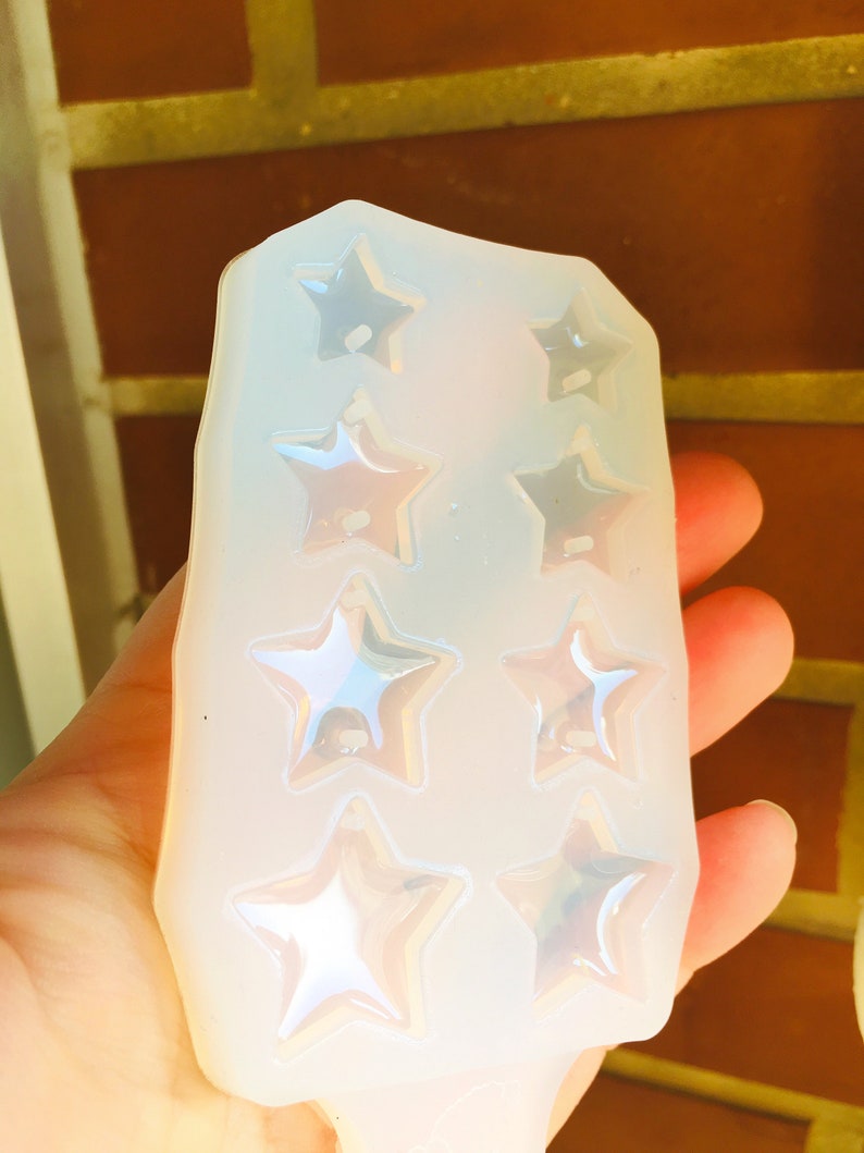 Silicone mold for UV and epoxy resin Clear gloss resin from stars.Stars Earrings.Set of do-it-yourself earrings Stud earrings stars Mold