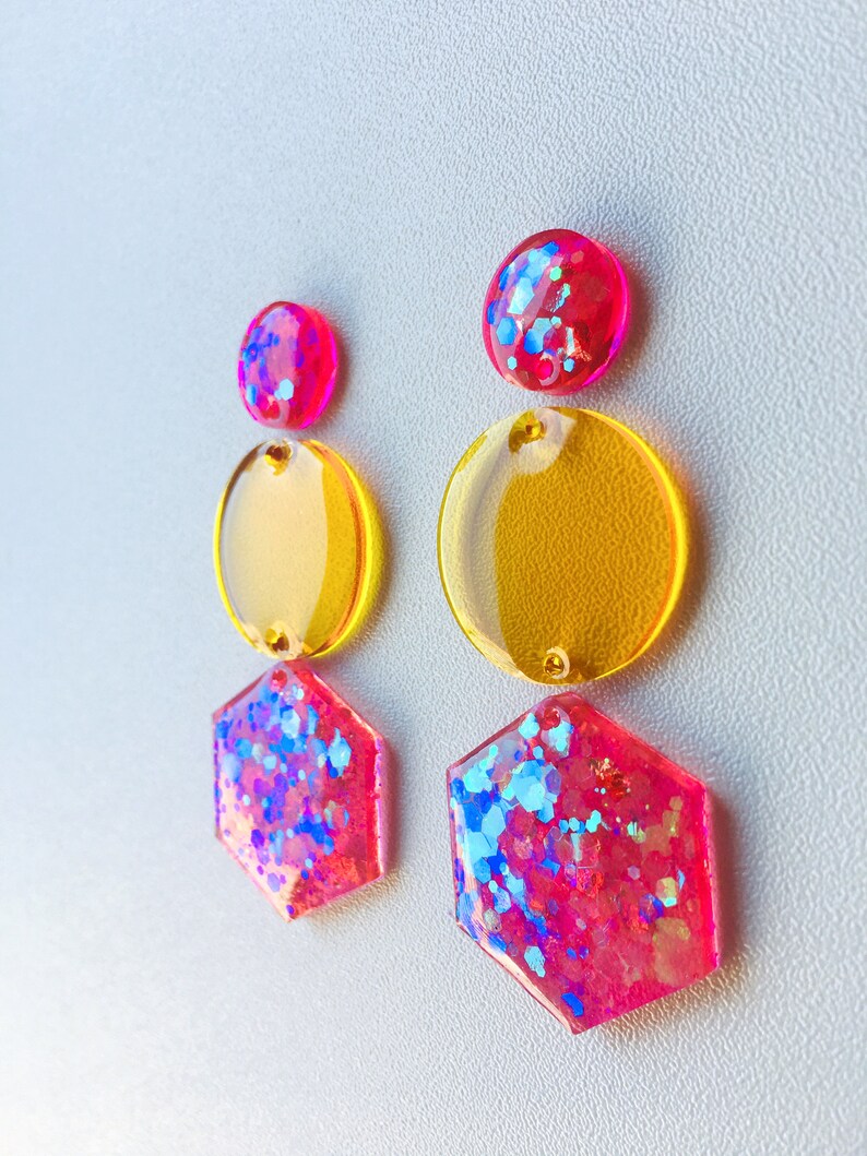 Epoxy Resin Earring Silicone Mold. Circle and Hexagon Shape. Etsy