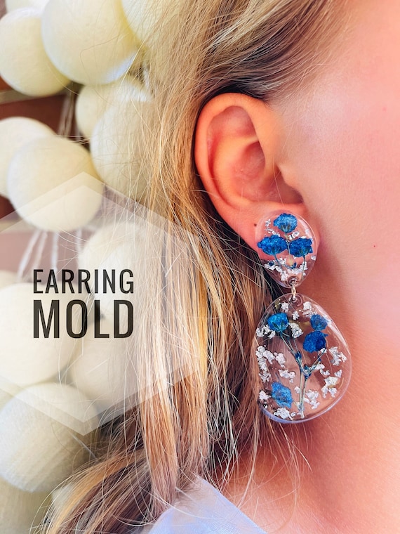 Silicone mold modern earrings  . Mold for UV and epoxy resin.