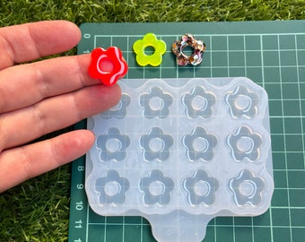 20 mm • Silicone flower earrings • Mold for epoxy and UV resin • Super glossy resin form • flower shaped jewelry earrings • Rubber form