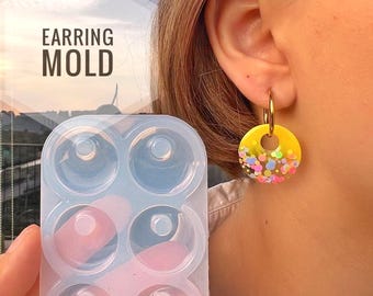 20mm Round Earring Silicone Mold: Epoxy Resin Jewelry
