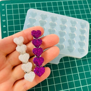Hair clips 5 x 1.2 cm. Mold for epoxi and uv resin