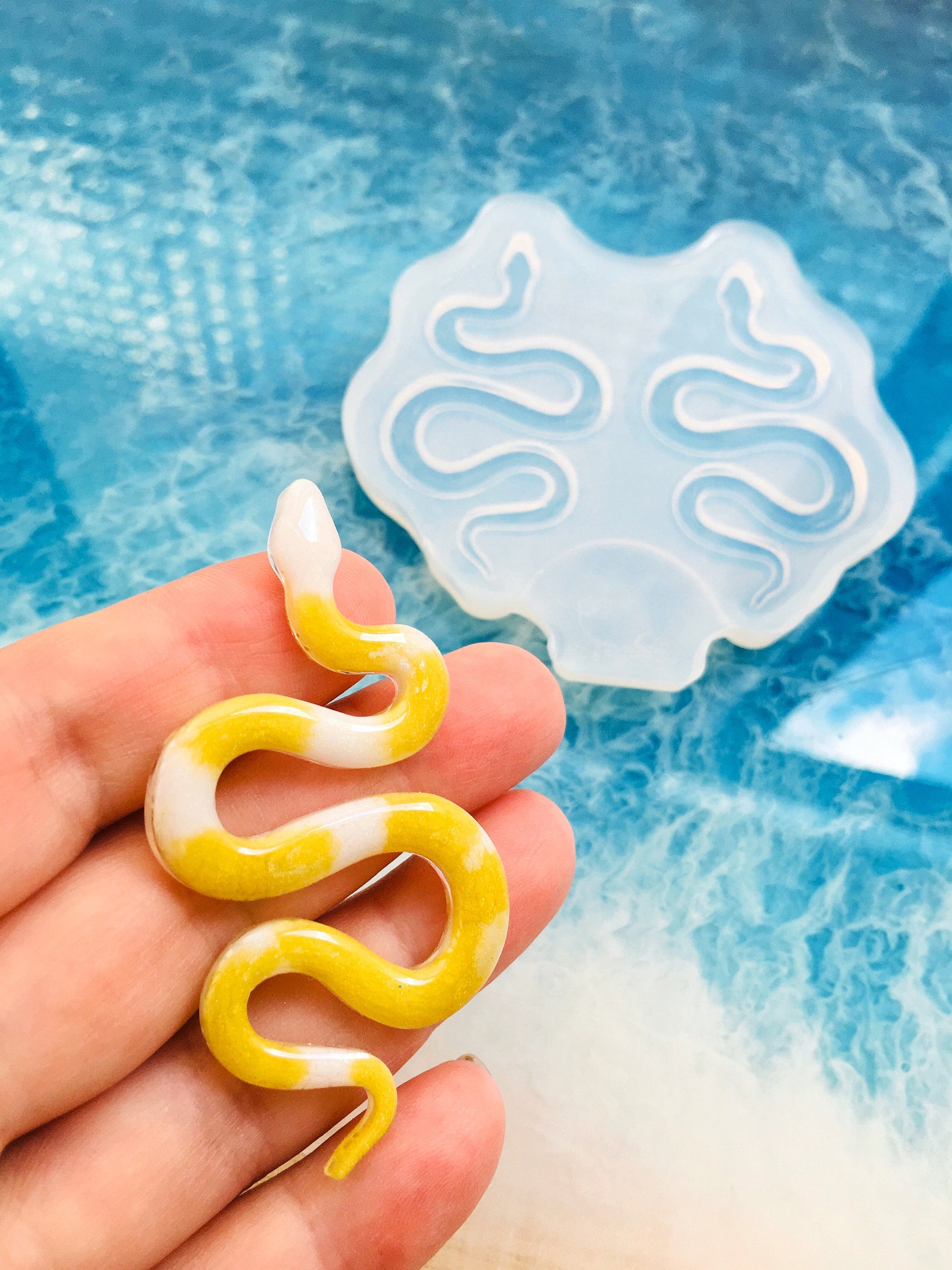 Mold Snake Earrings-stud. Silicone Mold for Epoxy and UV Resin ...