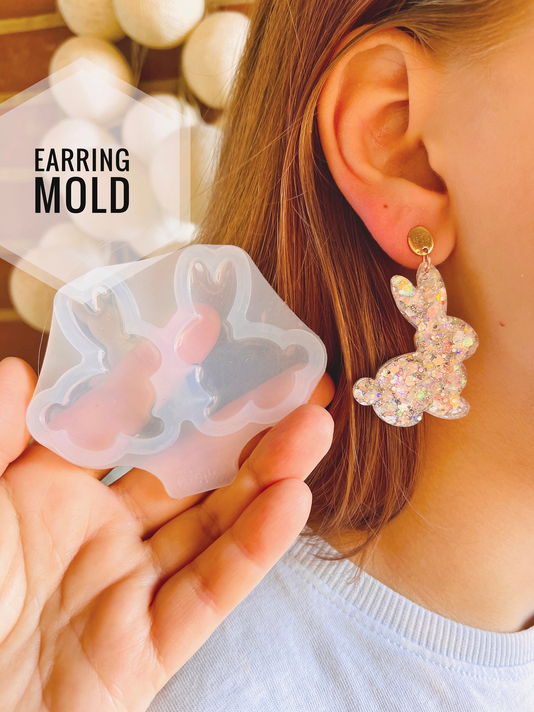 Mold for UV Resin. Women Face Earrings Mold XL. Silicone Mold for