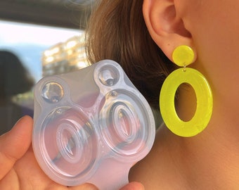 Molde de silicona para pendientes ovalados: molde de resina epoxi para joyería