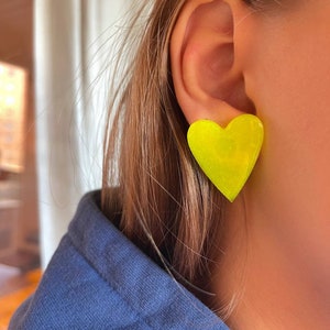 Boucles d'oreilles coeur en silicone. Moule pour résine époxy et UV. image 6