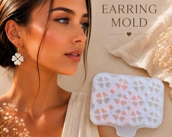 20 mm • Silicone four-leaf clover Earrings Mold: Glossy UV Resin Form