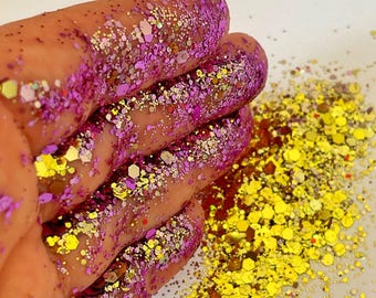 Fuchsia Chameleon Glitter Mix, Pink Gold Chunky Glitter for Resin, Color Shift Glitter, Epoxy Resin Supplies, Jewelry Making, 20g