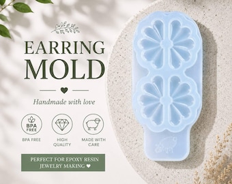 30 мм • Silicone Flower Earring Mold: Epoxy Resin Jewelry Form