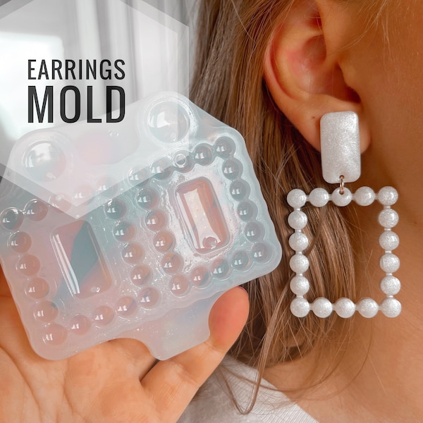 Rektangulärt örhänges silikonform: Epoxiharts smyckesform