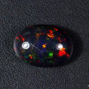 AAAAA Grade Natural Black Opal Cabochon GemstoneWelo Fire Black Opal Handmade Oval Shape OpalOctober Birthstone Gemstone, Size 14x10x5 MM image 4