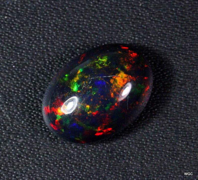 AAAAA Grade Natural Black Opal Cabochon GemstoneWelo Fire Black Opal Handmade Oval Shape OpalOctober Birthstone Gemstone, Size 14x10x5 MM image 1