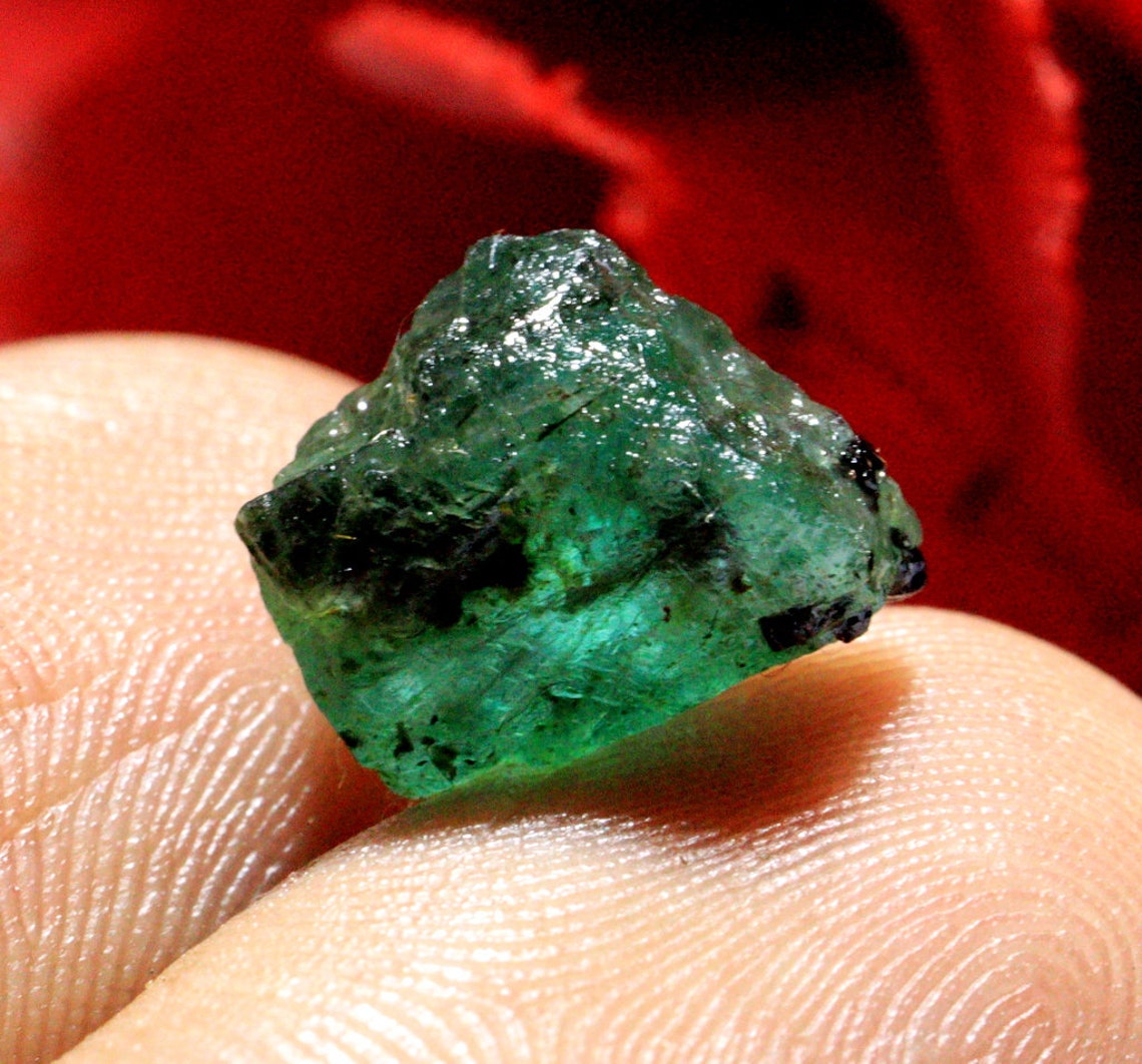 Zambian Emerald Rough Gemstone Green Color Natural Emerald Etsy