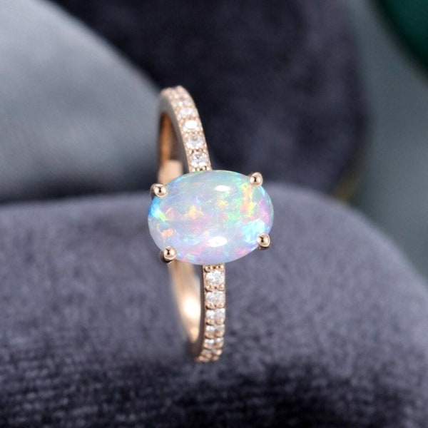 White Opal Ring - Etsy
