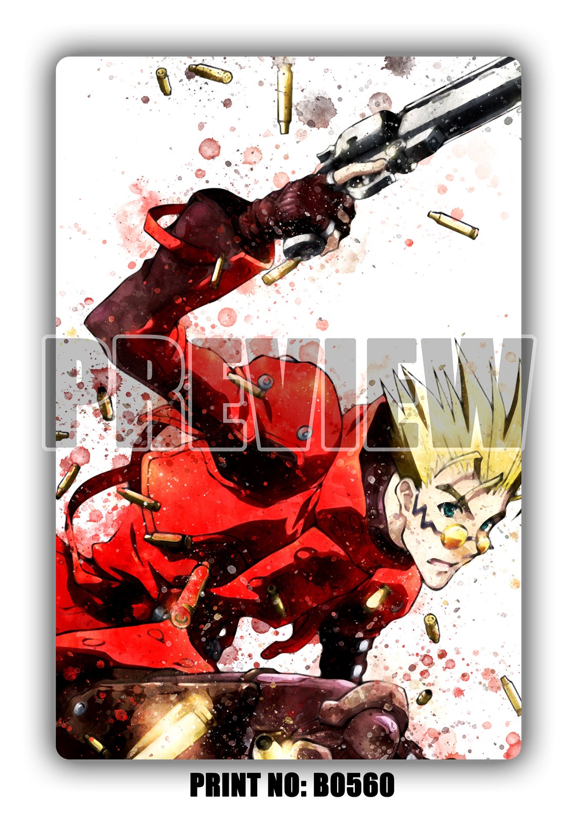 Trigun set of 6 prints Trigun Poster Print Trigun Vash Anime Etsy