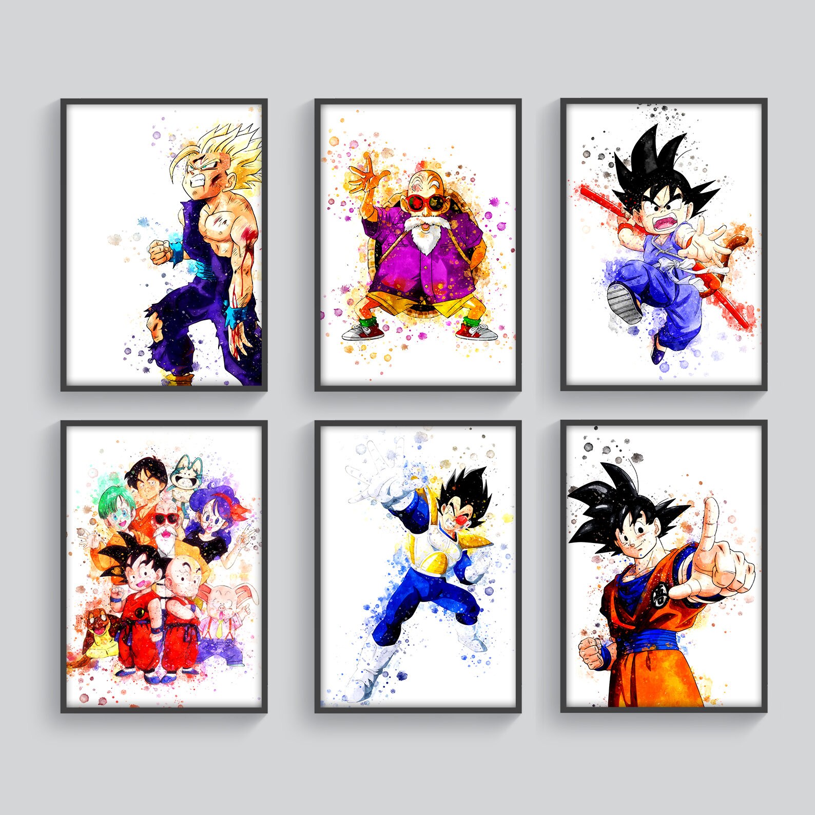 Dragon Ball Z set of 6 prints Anime poster print Dragon Ball Etsy
